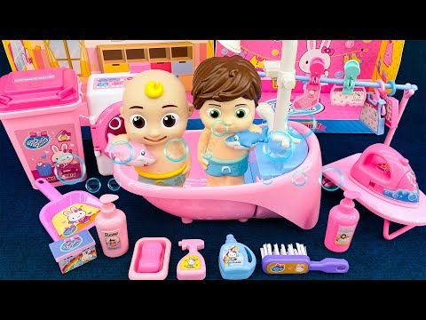 [72 minute video] MINI BATH TOY SET FOR BABIES - Doll Toy Unboxing ASMR