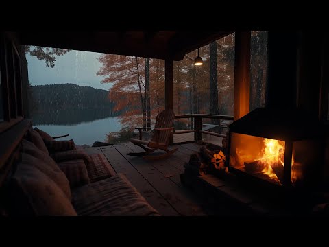 Peaceful Ambience for Relaxation and Sleep well with The Sounds of Rain and Cozy Fireplace