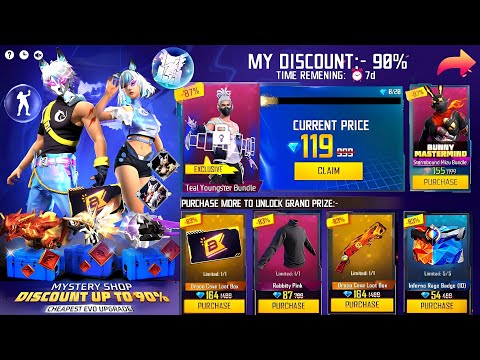 MYSTERY SHOP EVENT FF, 7TH ANNIVERSARY EVENT FREE FIRE 2024 🥳 | FREE FIRE NEW EVENT | FF NEW EVENT