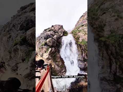 Nagakoti water fall at amarnath 📌 @explorewithkailashi #amarnath #amarnathyatra2024. #amarnath