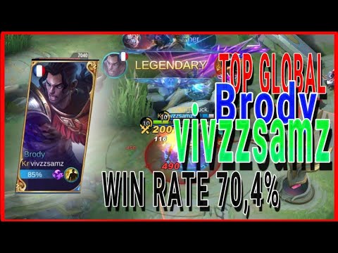 Brody Top Global by vivzzsamz‼️Best build Win Rate 70.4% Game For Life