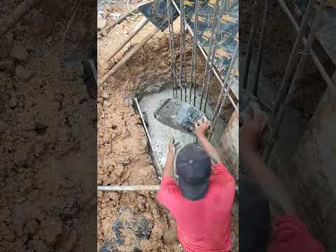 concrete pouring of stair foundation#construction #work #about construction