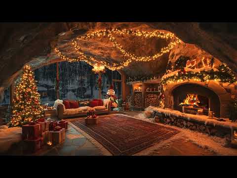 Find Peace on Christmas Eve Relax to the Gentle Rain Crackling Fire Sounds for a Cozy, Restful Night