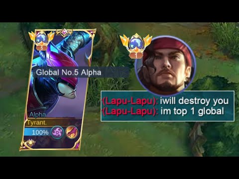 I MET TOP 1 GLOBAL LAPU LAPU IN RANKED GAME!! ( he destroyed my alpha ) MUST WATCH