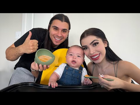 Our Baby Eats Food For The First Time