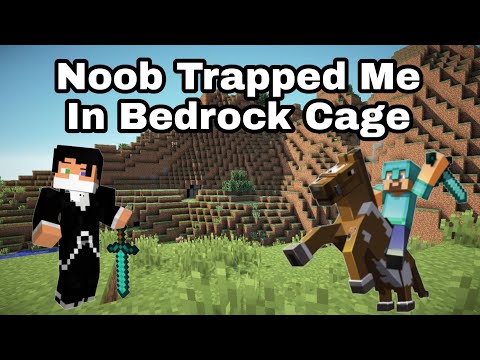 Noob Try To Trap Me In Bedrock Cage 🤣 #shorts #minecraftshorts#noobfunnyvideo#mcpelovers#mcpeplayer