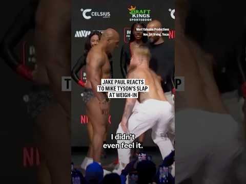 Jake Paul reacts to Mike Tyson’s slap at weigh-in