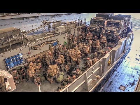 Landing Craft Utility (LCU) Well Deck Ops – Amphibious Assault Ship USS Bonhomme Richard