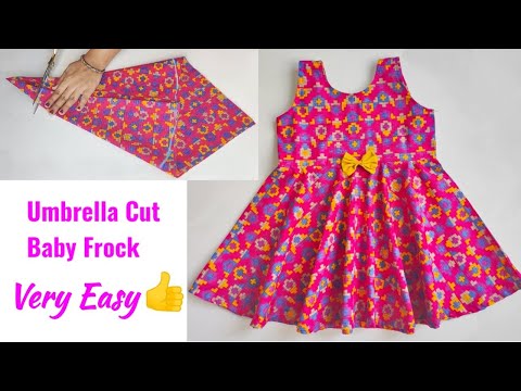 Umbrella Cut Baby Frock Cutting and stitching | Baby Frock cutting and stitching