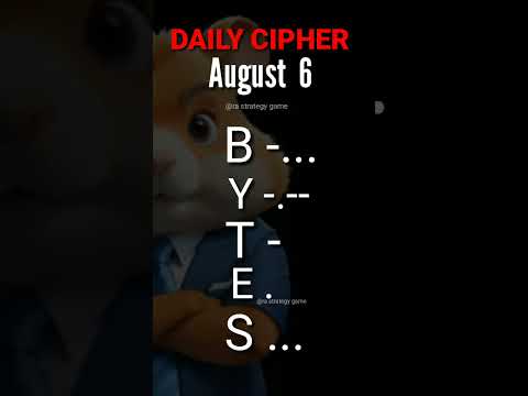 6 August hamster kombat daily cipher combo |l daily cipher hamster kombat today II 5 million coins