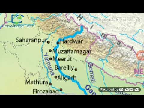 Ganga river map || Important Cities