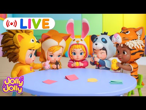 LIVE🔴Old MacDonald, Mary had a little lamb + More | Jolly Jolly & Animals - Best Kids Songs!