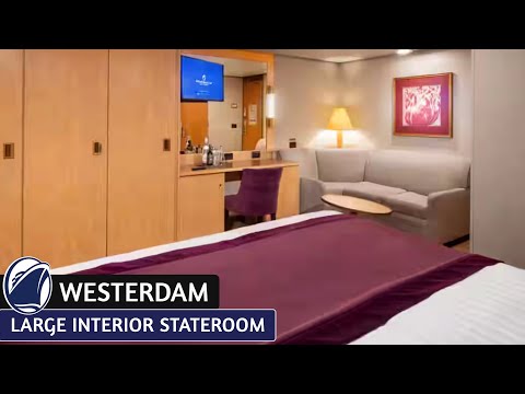 HAL Westerdam | Large Interior Stateroom Walkthrough Tour & Review 4K | Holland America Cruise Line