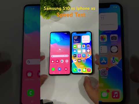 Samsung s10 vs Iphone xs Speed Test comparison #shorts #iphone #samsung