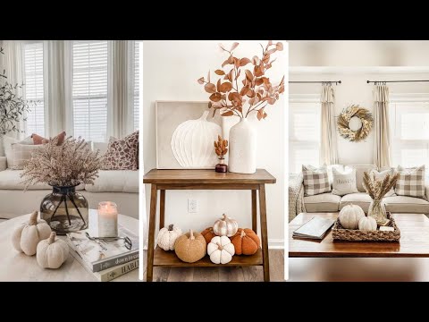 Neutral Tones with Subtle Fall Accents: Elegant Fall Decor Ideas in Beige, Cream, and Light Gray