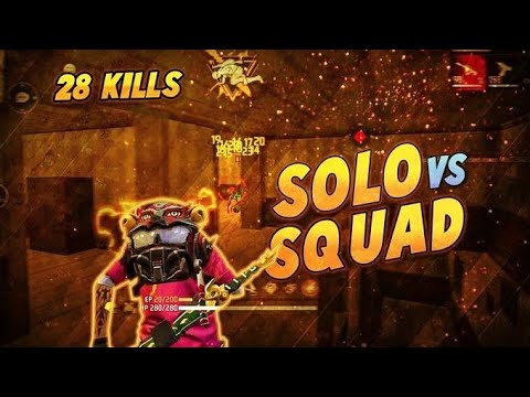 28kills😊 || Free Fire || solo vs squad☺️ || in Free Fire solo vs squad video #viralvideo #livevideo