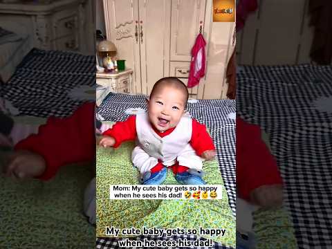 Mom: My cute baby gets so happy when he sees his dad! 😂👶 | Innocent Baby 😜 #cutebaby #FunScoff