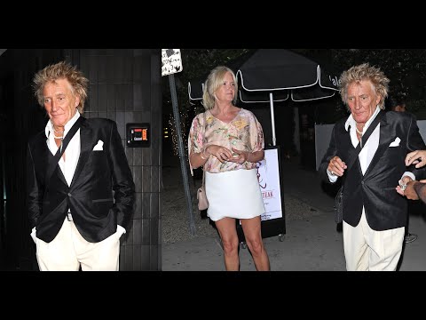 British Rock And Pop Singer Rod Stewart And Penny Lancaster Grab Dinner At Catch Steak LA!