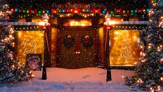 Classic Christmas Songs Playing in Festive Storefront | Cozy Christmas Ambience 🎄