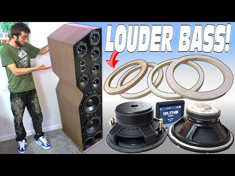 LOUDER BASS in The Speaker Towers w/ 4 10" Subwoofers | Wiring Up "BIGGER" & BETTER Home Audio Subs!