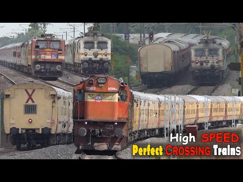 High SPEED Perfect Crossing Trains | Diesel and Electric Trains | PART - 11 | Indian Railways