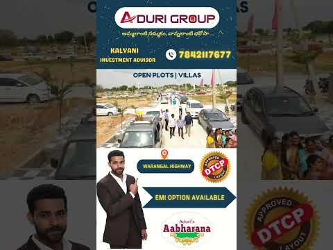 Aduri's AABHARANA Venture Warangal Highway Open plots #realestate #aabharana #trendingshorts #viral