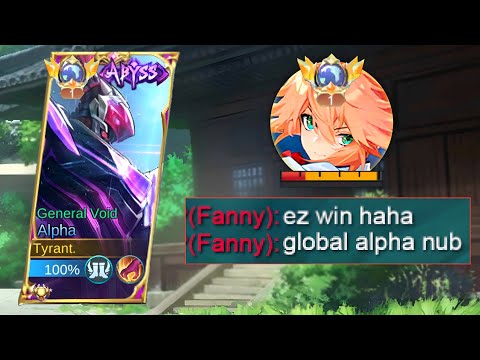 ALPHA VS PRO AGGRESSIVE FANNY IN SOLO RANKED GAME!? (sorry fanny your cable can't save you)