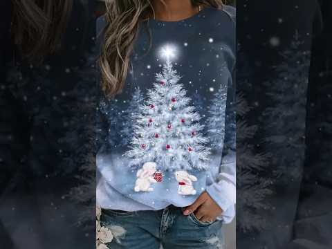 Festive Fun: Enchanting Christmas Tree Sweatshirt for a Jolly Holiday Season #temu