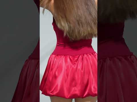 Romantic Silhouette: Red Satin Backless Dress 💃 | Sthcute