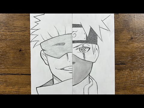 How to draw gojo vs Kakashi 🔥 using just a pencil ✏️ | step-by-step anime drawing for beginners