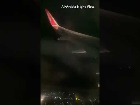 AirArabia Night View Through Window.  Flight Mode