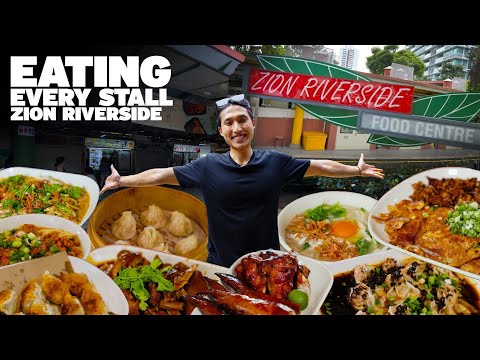 $100 HAWKER FOOD CHALLENGE! | EATING EVERY STALL AT ZION FOOD CENTRE! | Singapore Street Food Tour!