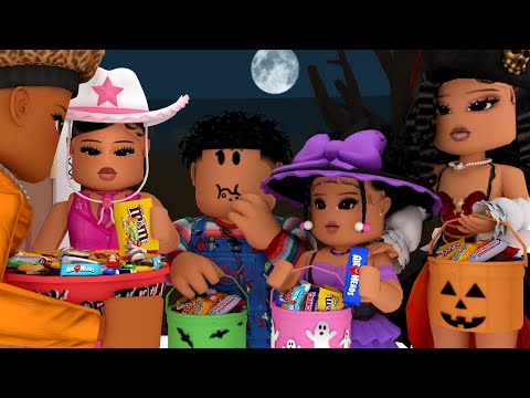 TAKING MY KIDS TRICK OR TREATING!! *HALLOWEEN NIGHT!!* | Roblox Family Roleplay