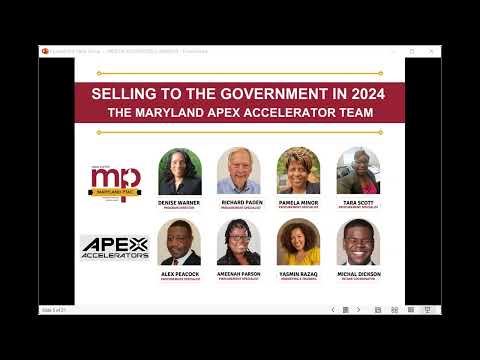 Selling to the Government in 2024 - Maryland APEX Accelerator's Annual Roundtable