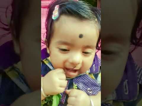 6 month baby girl eating Tulsi #krishna #babyshorts #cutebaby #babygirl