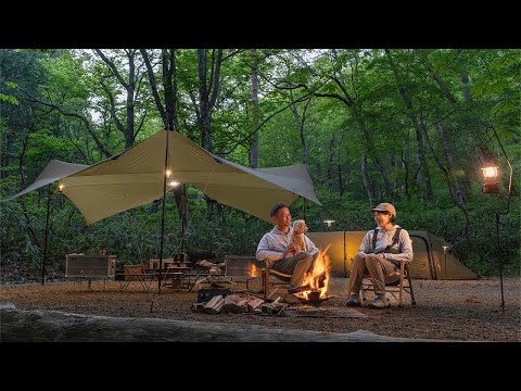 Camping in a cozy place with my dog - Relaxing camping in Japan