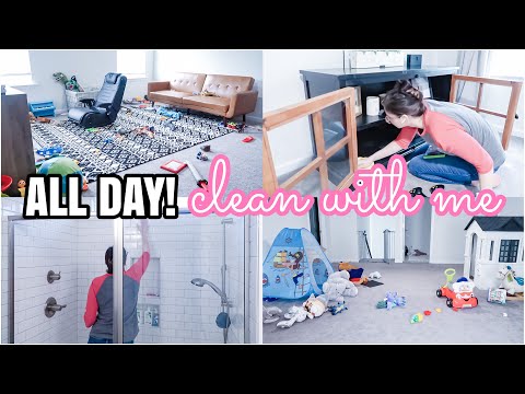 RAINY DAY CLEAN WITH ME | ALL DAY CLEANING MOTIVATION | MESSY HOUSE SPEED CLEANING