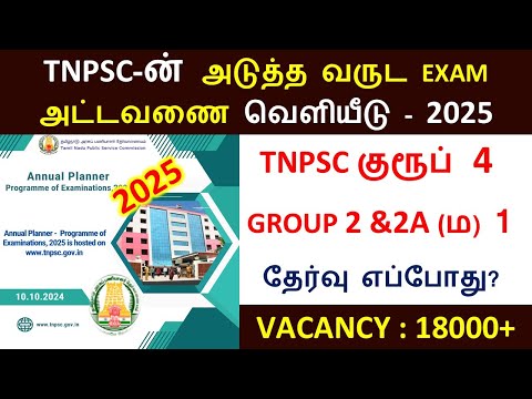 TNPSC GROUP 4 & GROUP 2 NOTIFICATION DATE ANNUAL PLANNER 2025 |tnpsc group 4 exam 2025 latest update