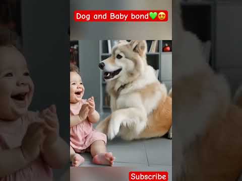 “When furry friends make us giggle the most! 🐶👶💖” #dogandbaby #cute #shortvideo