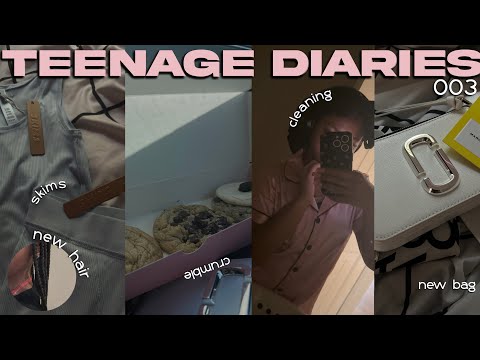 TEENAGE DIARIES 003 ☆ skims, new hair, crumbl cookies, cleaning, new purse, grwm, etc ☆