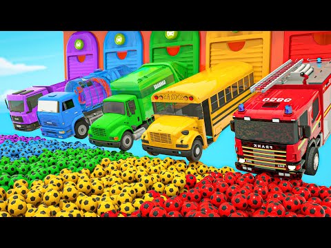 Five Little Monkeys Songs - Jumping off the slide onto soccer balls-Baby Nursery Rhymes & Kids Songs