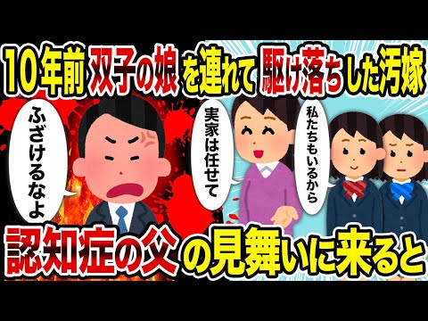 【2ch修羅場スレ】10年前双子の娘を連れて駆け落ちした汚嫁→認知症の父の見舞いに来ると