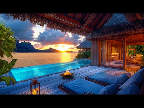 Serene Maldives Sunset 🌅 | Peaceful Resort Ambience & Calming Ocean Waves | Feel Calm, Inner Peace