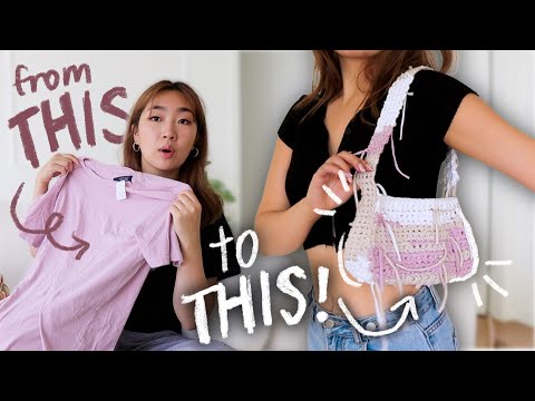 Turning A $3 T-shirt Into A Trendy Crochet Bag ✨👛