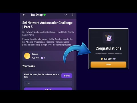 Sei Network Ambassador Challenge | Part 5 | Tapswap Code