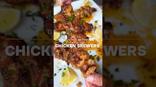 Garlic Butter Chicken Skewers in the Air Fryer: Easy & Delicious Recipe! #recipe #shortsviral #fyp