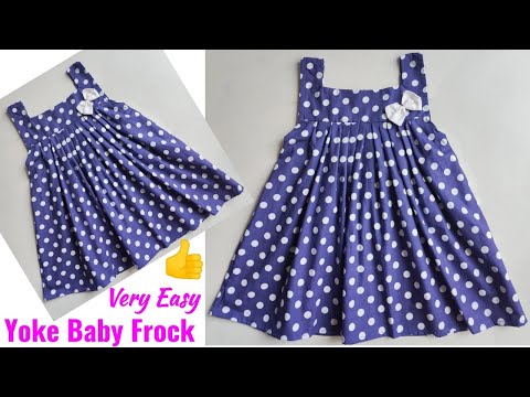 Very Easy Yoke Baby frock cutting and stitching