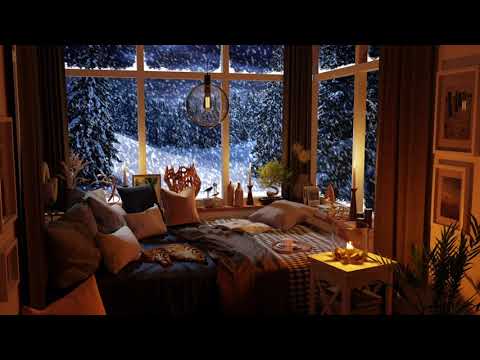 Snowstorm And Howling Wind - Cozy Bedroom Ambience - Relax, Sleep, Study