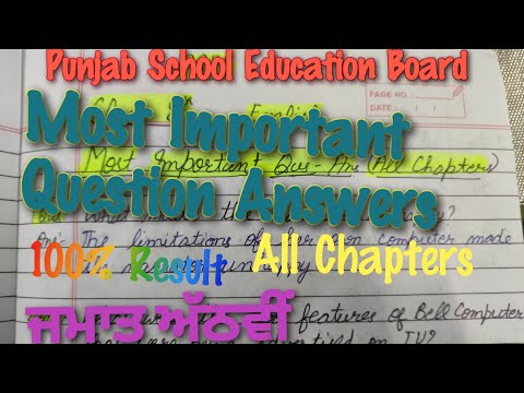 PSEB Class 8th English All Chapters Most Important Question Answers for Board Exam Session 2023-24