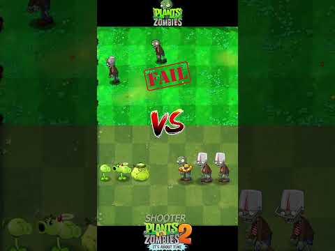 Pvz 2 Vs Pvz - Peashooter, Split Pea, Squash Plant Team Vs Bucket zombie Team